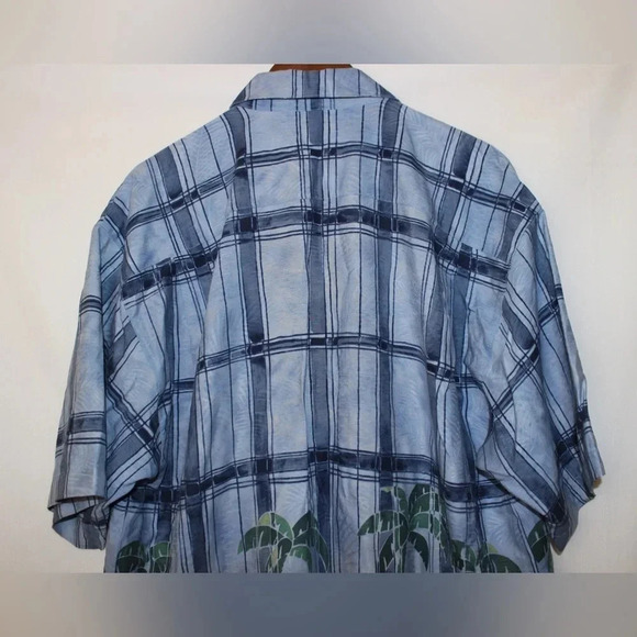 Tommy Bahama 100% Silk Short Sleeve Tropical Palm Tree Button Down Shirt Large - Picture 9 of 12